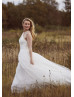 Halter Neck Ivory Lace Tulle Boho Wedding Dress